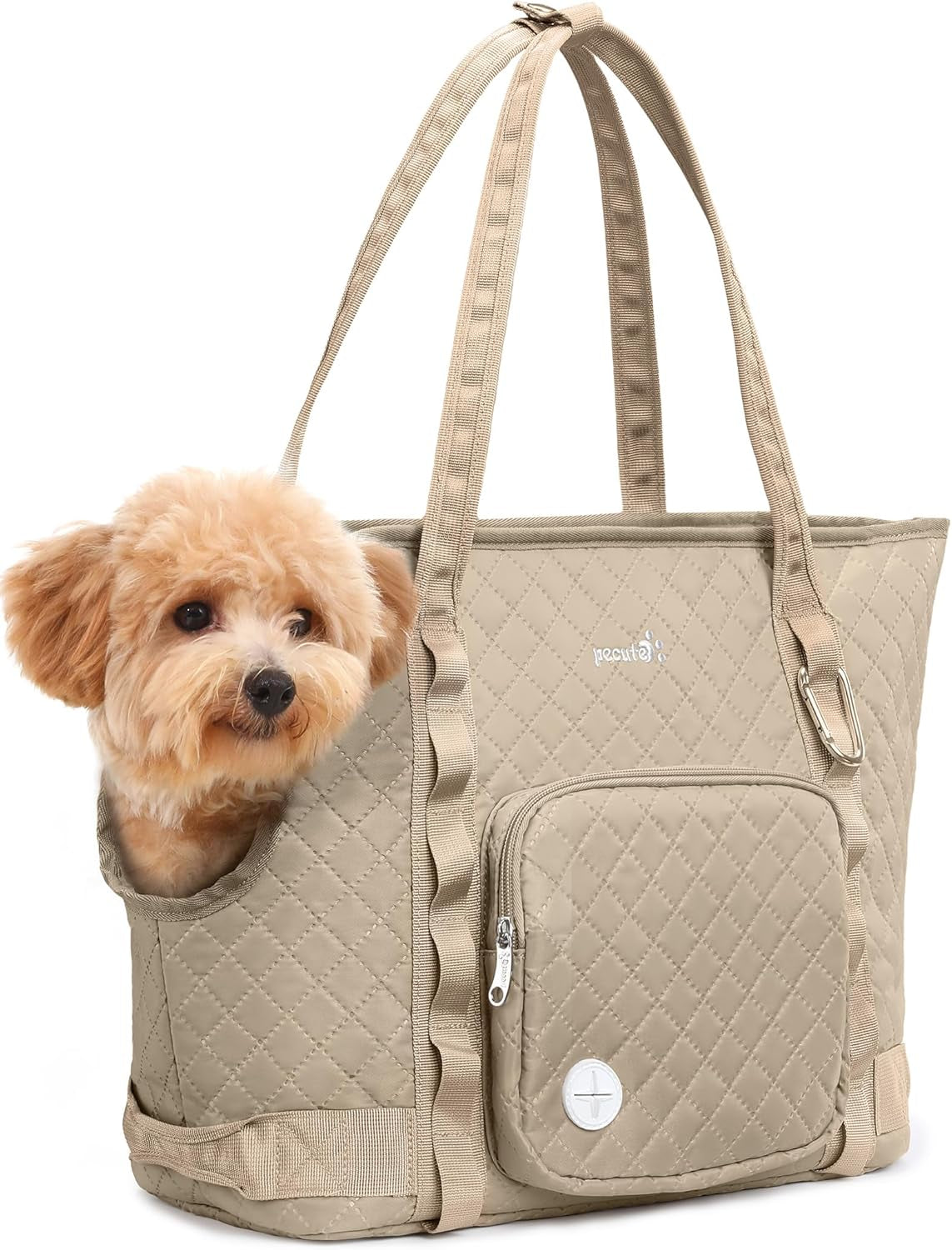 Dog Purse Carrier, Dog Carrier with Pockets for Small Dogs, Fits Dogs 5.5 Lbs to 11 Lbs, Cat and Puppies Tote Bag, Outing, Travel, Vet, Green