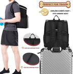 丨Dog Travel Bag Backpack, Airline Approved Pet Supplies Backpack, Dog Travel Backpack with 2 Silicone Collapsible Bowls and 2 Food Baskets. Black