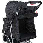 Foldable Dog Stroller 3 Wheels Pet Stroller for Dog / Cat Durable Travel Carrier with Storage Basket - Black