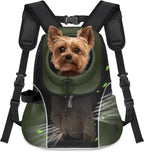 Pet Dog Carrier Backpack Small Dog Front Backpack Ventilated Mesh Dog Travel Back Pack with Safety Belt for Travel Hiking Cycling Outdoor Adventures (Size L: 10-14 Lbs, Rethink Pink)