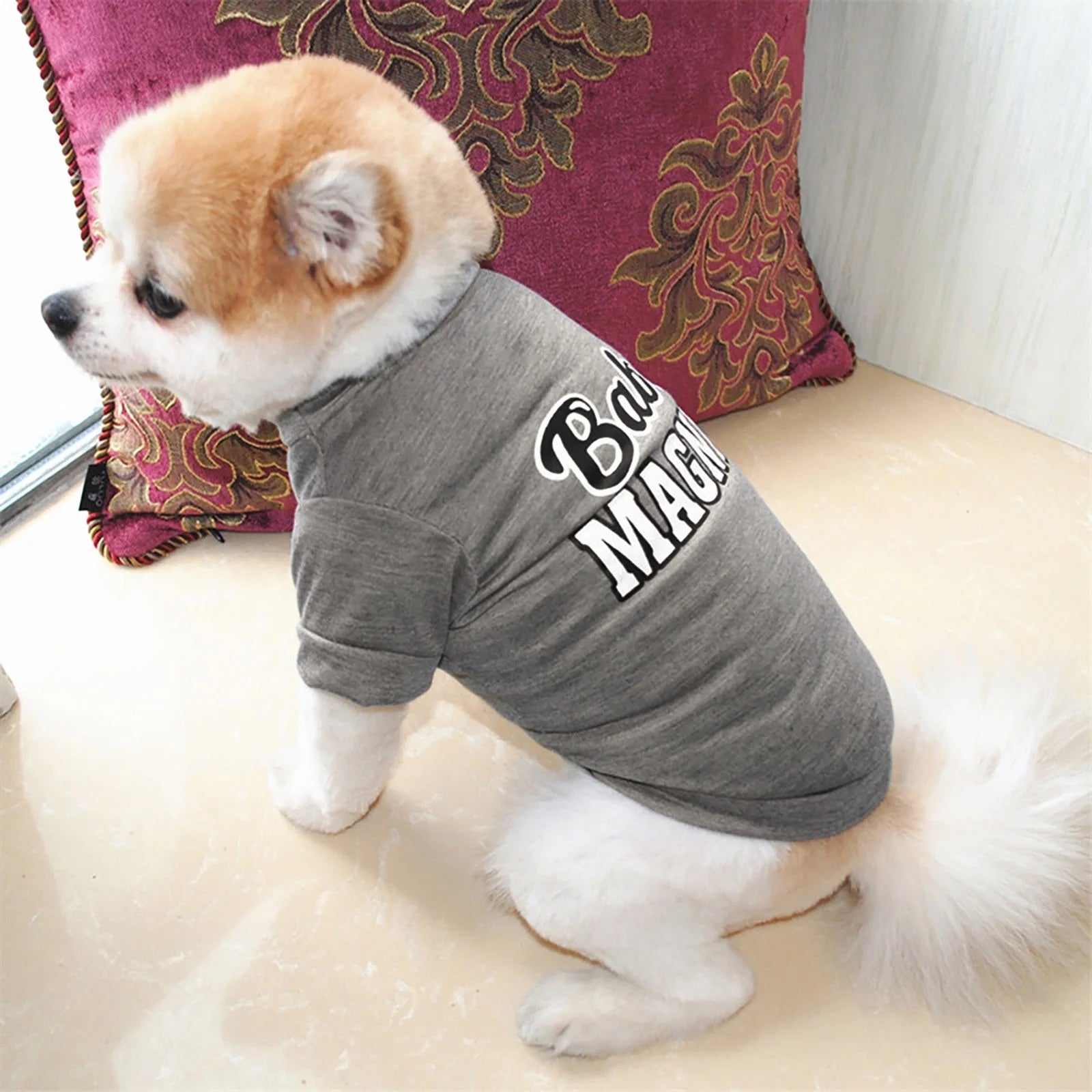 Dog Clothes Pet Puppy Summer Shirt Small Dog Cat Pet Clothes Vest T Shirt Pet Supplies Grey
