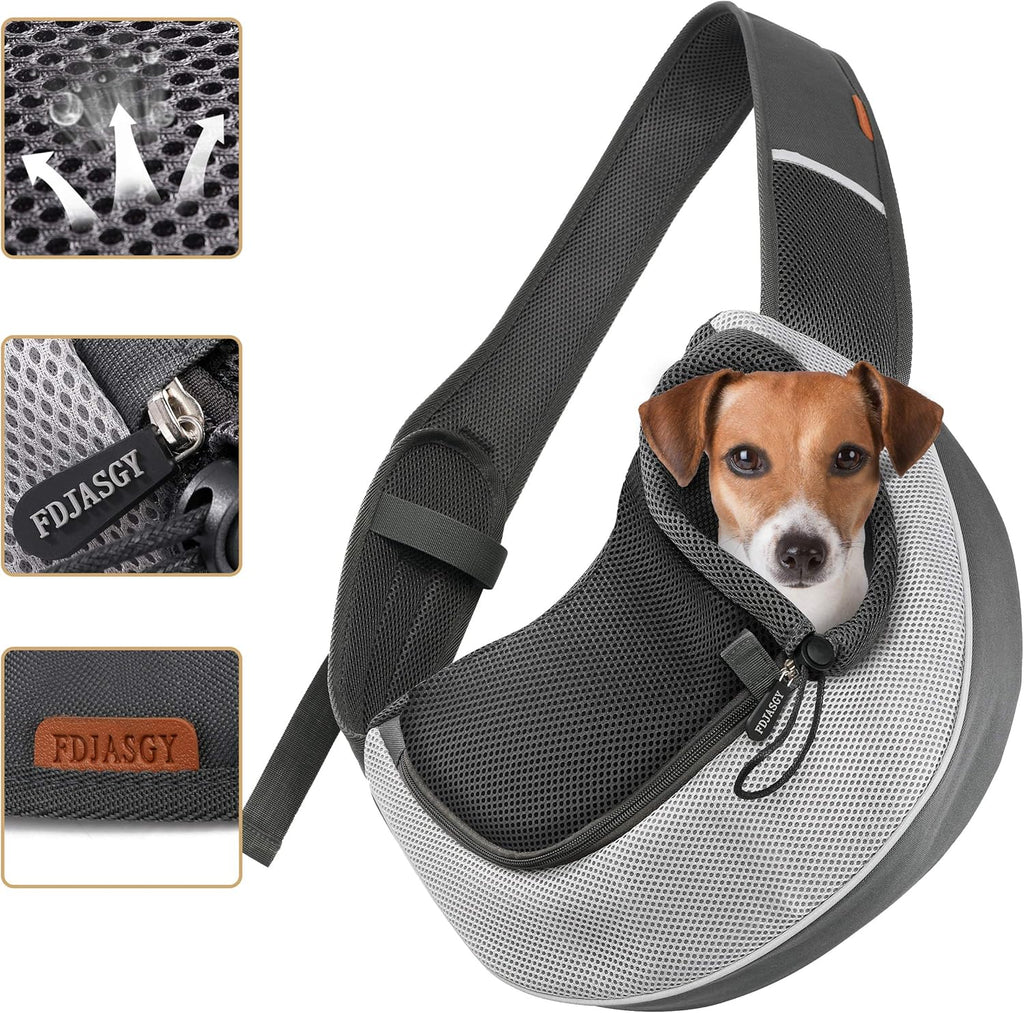 Pet Sling Carrier for Small Dogs Cats,Breathable Mesh Travelling Hand Free Puppy Backpack with Pouch and Adjustable Strap Carrier