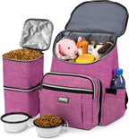 Travel Dog Backpack - Detachable Travel Dog Food Container for Pet Supplies Dog Gear Backpack,Dog Bag for Traveling with 2 Silicone Collapsible Bowls and 2 Food Baskets Grey