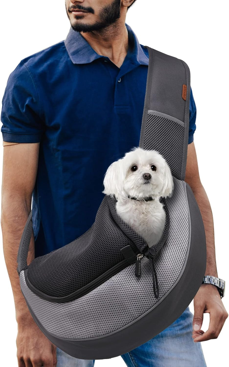 Pet Sling Carrier for Small Dogs Cats,Breathable Mesh Travelling Hand Free Puppy Backpack with Pouch and Adjustable Strap Carrier