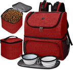 Dog Travel Bag,Airline Approved Pet Supplies Backpack, Dog Travel Backpack with 2 Silicone Collapsible Bowls and 2 Food Baskets.