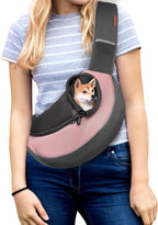 Pet Sling Carrier for Small Dogs Cats,Breathable Mesh Travelling Hand Free Puppy Backpack with Pouch and Adjustable Strap Carrier